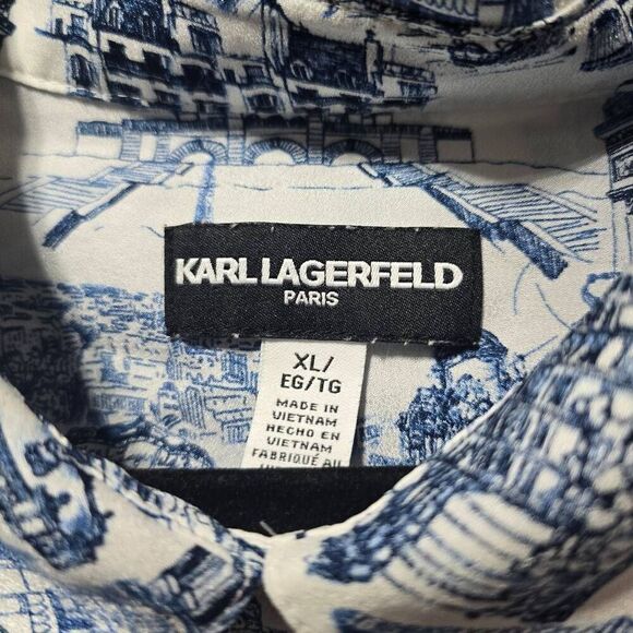 Karl Lagerfeld Paris Women's Long Sleeve Whimsical Blouse - Picture 5 of 6